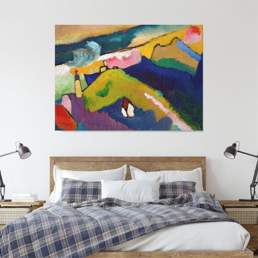 Wassily Kandinsky - Murnau – Berglandschap Canvas Afdruk (Insitu (Slaapkamer))