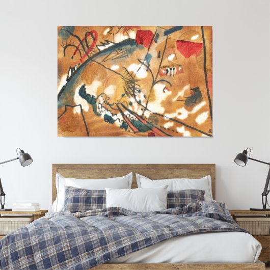 Wassily Kandinsky - Ontwerp voor 'Compositie II' Canvas Afdruk (Insitu (Slaapkamer))