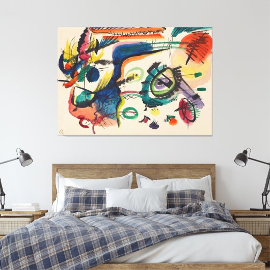 Wassily Kandinsky - Ontwerp voor 'Compositie II' Canvas Afdruk (Insitu (Slaapkamer))