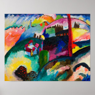 Wassily Kandinsky over het landschap met de Factor Poster