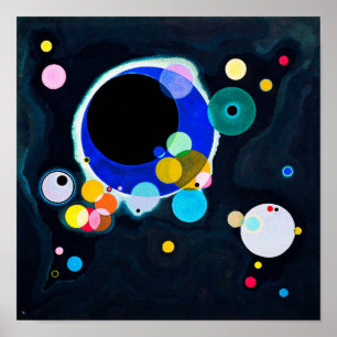 Wassily Kandinsky over verschillende cirkels Poster