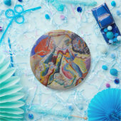 Wassily Kandinsky Rode vlek Klassieke Abstracte ku Papieren Bordje (Feest)