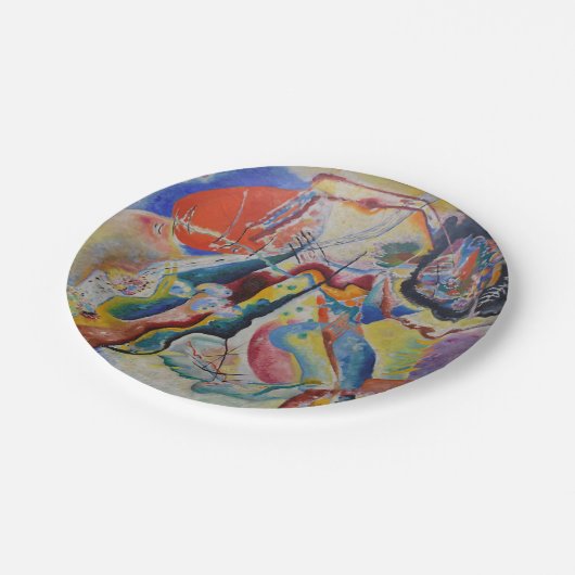 Wassily Kandinsky Rode vlek Klassieke Abstracte ku Papieren Bordje (Gekanteld)