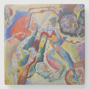 Wassily Kandinsky Rode vlek Klassieke Abstracte ku Stenen Onderzetter