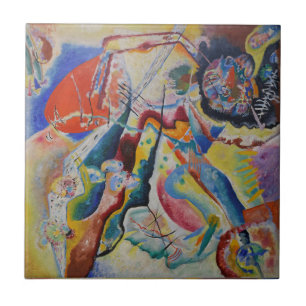 Wassily Kandinsky Rode vlek Klassieke Abstracte ku Tegeltje