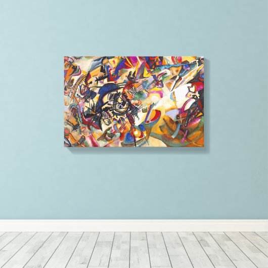 Wassily Kandinsky - Samenstelling 7 Abstracte kuns Canvas Afdruk (Insitu (Houten vloer))