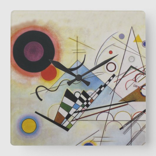 Wassily Kandinsky - Samenstelling 8 - Functionele Vierkante Klok (Voorkant)
