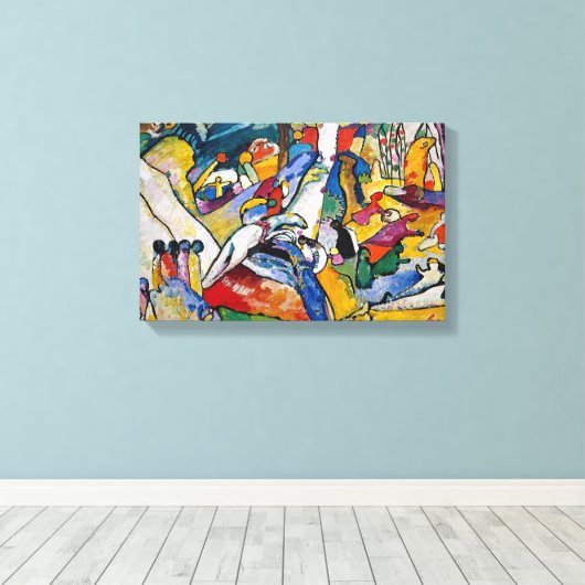 Wassily Kandinsky - Samenstelling II Abstracte kun Canvas Afdruk (Insitu (Houten vloer))