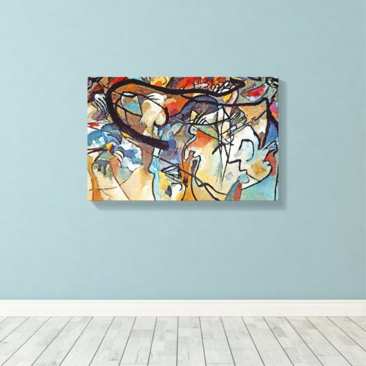Wassily Kandinsky - Samenstelling van vijf Abstrac Canvas Afdruk (Insitu (Houten vloer))