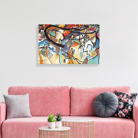 Wassily Kandinsky - Samenstelling van vijf Abstrac Canvas Afdruk (Insitu (Woonkamer))
