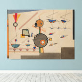 Wassily Kandinsky - Schweben (Zweven) (1924) Canvas Afdruk (Insitu (Houten vloer))