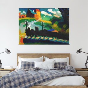 Wassily Kandinsky - Spoorlijn bij Murnau (1909) Canvas Afdruk