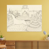 Wassily Kandinsky - Tekening 'met Groene Dame' Canvas Afdruk (Insitu (Woonkamer))