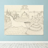 Wassily Kandinsky - Tekening 'met Groene Dame' Canvas Afdruk (Insitu (Houten vloer))