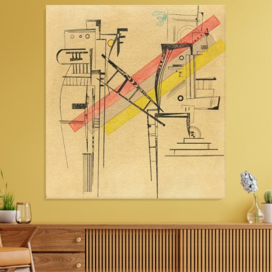 Wassily Kandinsky - Transmission (1935) Canvas Afdruk (Insitu (Woonkamer))