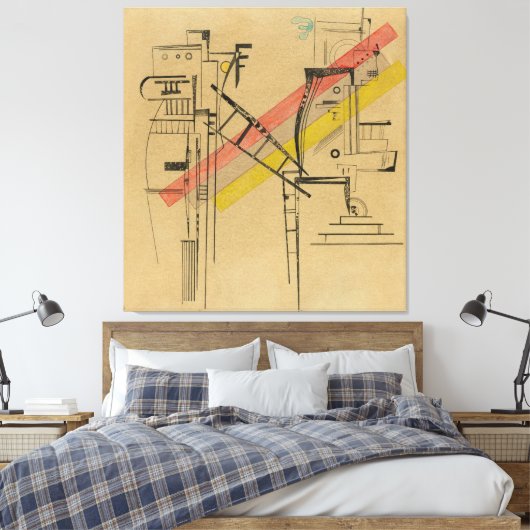 Wassily Kandinsky - Transmission (1935) Canvas Afdruk (Insitu (Slaapkamer))