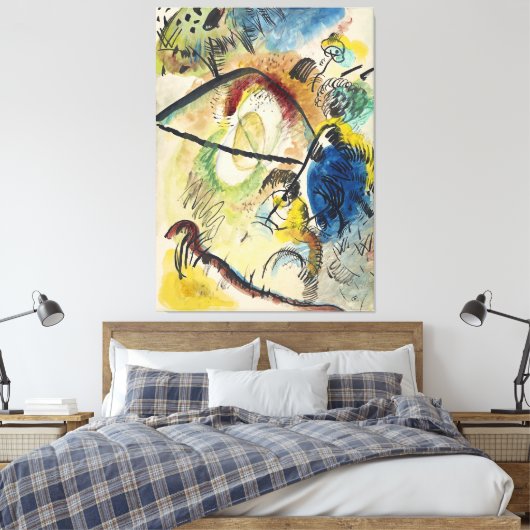 Wassily Kandinsky - Watercolor IX (with black line Canvas Afdruk (Insitu (Slaapkamer))