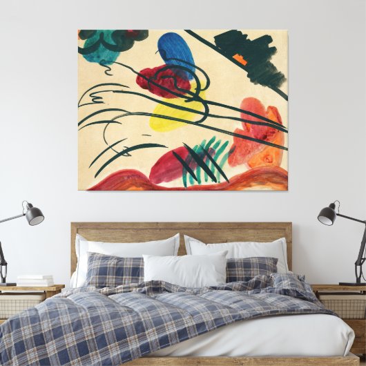 Wassily Kandinsky - With Three Riders (1910)  - Canvas Afdruk (Insitu (Slaapkamer))