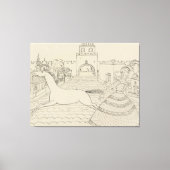 Wassily Kandinsky - Zeichnung ‘mit Grüner Dame’ Canvas Afdruk (Voorkant)