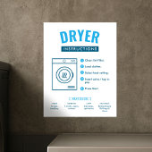 Wasstraat Droogtrommel Instructiebord Poster
