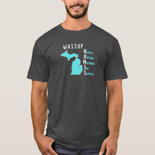 WASSUP HOMES? T-SHIRT MET MICHIGAN KAART EN MEREN