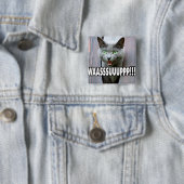 WASSUP - Kattenthema Vierkante Button 5,1 Cm (In situ)