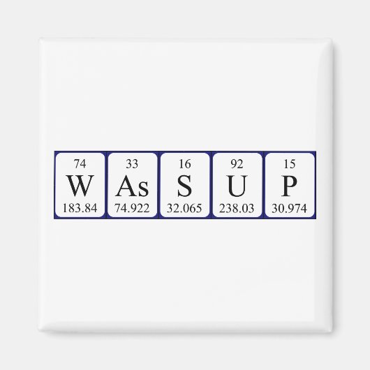 Wassup periodiek tabel word magnet (Voorkant)