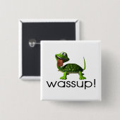 Wassup Turtle Vierkante Button 5,1 Cm (Voorkant /achterkant)