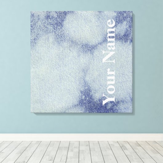 Wast Denim Design #1 op Emporio Moffa Canvas Afdruk (Insitu (Houten vloer))