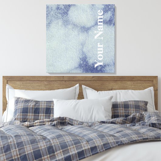 Wast Denim Design #1 op Emporio Moffa Canvas Afdruk (Insitu (Slaapkamer))