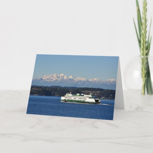 WAST Ferry en Olympic Mountains - Frameable Art Kaart (Voorkant)