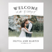 Wast foto Modern Boho Wedding Welkomstteken Poster (Voorkant)