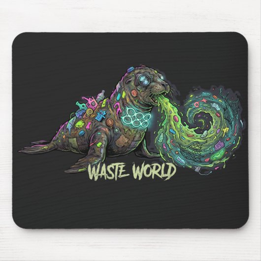 Waste World – Eco Protest Mouse Pad Muismat (Voorkant)