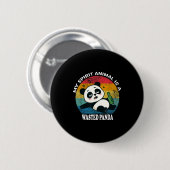 Wasted Panda Is Mijn Favoriete Dier Grappige Wasbe Ronde Button 5,7 Cm (Voorkant /achterkant)