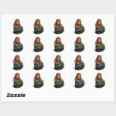 Wasteland Vrouw Warrior Ronde Sticker (Vel)