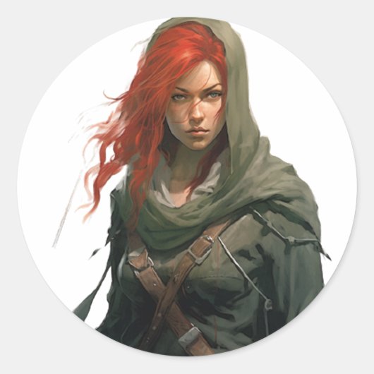 Wasteland Vrouw Warrior Ronde Sticker (Voorkant)