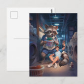 Wastijd - Selfie met een gigantische wasbeer Briefkaart (Voorkant / Achterkant)