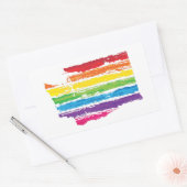wastonerkleurenlijnen rechthoekige sticker (Envelop)