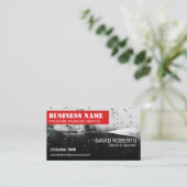 Wasvenster onder druk Wassen Rood reinigen Visitekaartje (Staand voorkant)