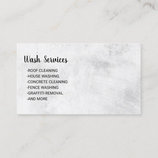 Wasvenster onder druk Wassen Visitekaartje (Achterkant)