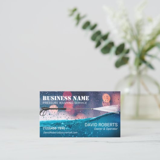 Wasvenster onder druk Wassen Visitekaartje (Staand voorkant)