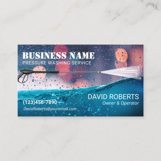 Wasvenster onder druk Wassen Visitekaartje (Voorkant)