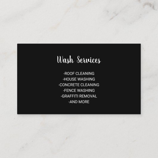 Wasvenster onder druk Wassen Visitekaartje (Achterkant)