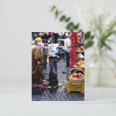 wasvoeten op de markt briefkaart (Staand voorkant)