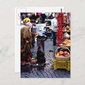 wasvoeten op de markt briefkaart (Voorkant / Achterkant)