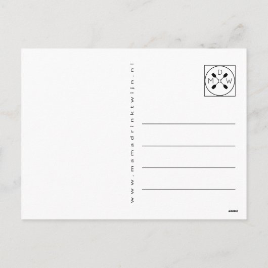 Wasvoorschriften met wijn, grappige tekst kaart (Achterkant)