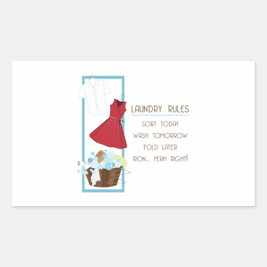 Wasvoorschriften Rechthoekige Sticker (Voorkant)