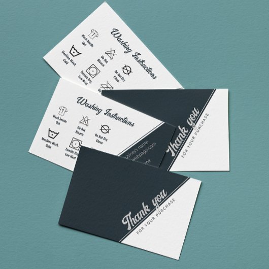 Wasvoorschriften Zwart Wit Grijs Dank u wel Bu Visitekaartje