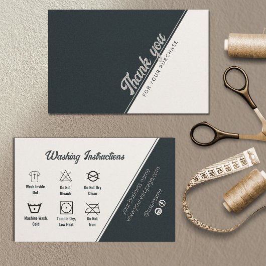 Wasvoorschriften Zwart Wit Grijs Dank u wel Bu Visitekaartje