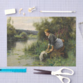 Wasvrouw aan de waterkant van Daniel Knight Tissuepapier (Craft)